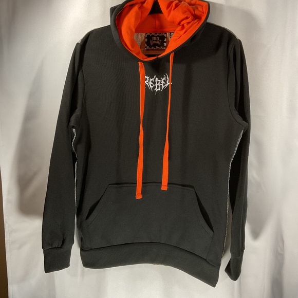 Rebel Vengeance Skeleton Napolean Stitched Hoodie Sweatshirt Men's M Black - Picture 1 of 6